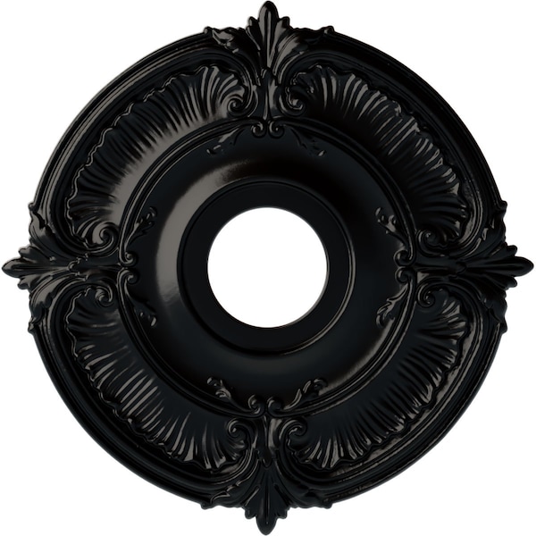 Ekena Millwork Attica Ceiling Medallion (Fits Canopies up to 5"), Hand-Painted Jet Black, 18"OD x 4"ID x 5/8"P CM18ATBLF - main